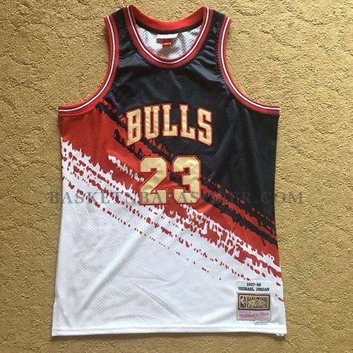Maillot Chicago Bulls Michael Jordan Mitchell & Ness Noir Rouge